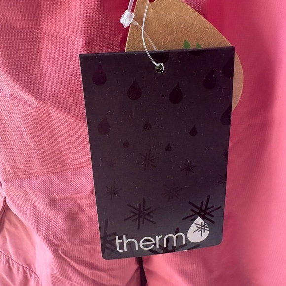 NWT Therma, girls size 12, Watermelon Pink Snow Bib Overalls, suspender - Picture 3 of 8